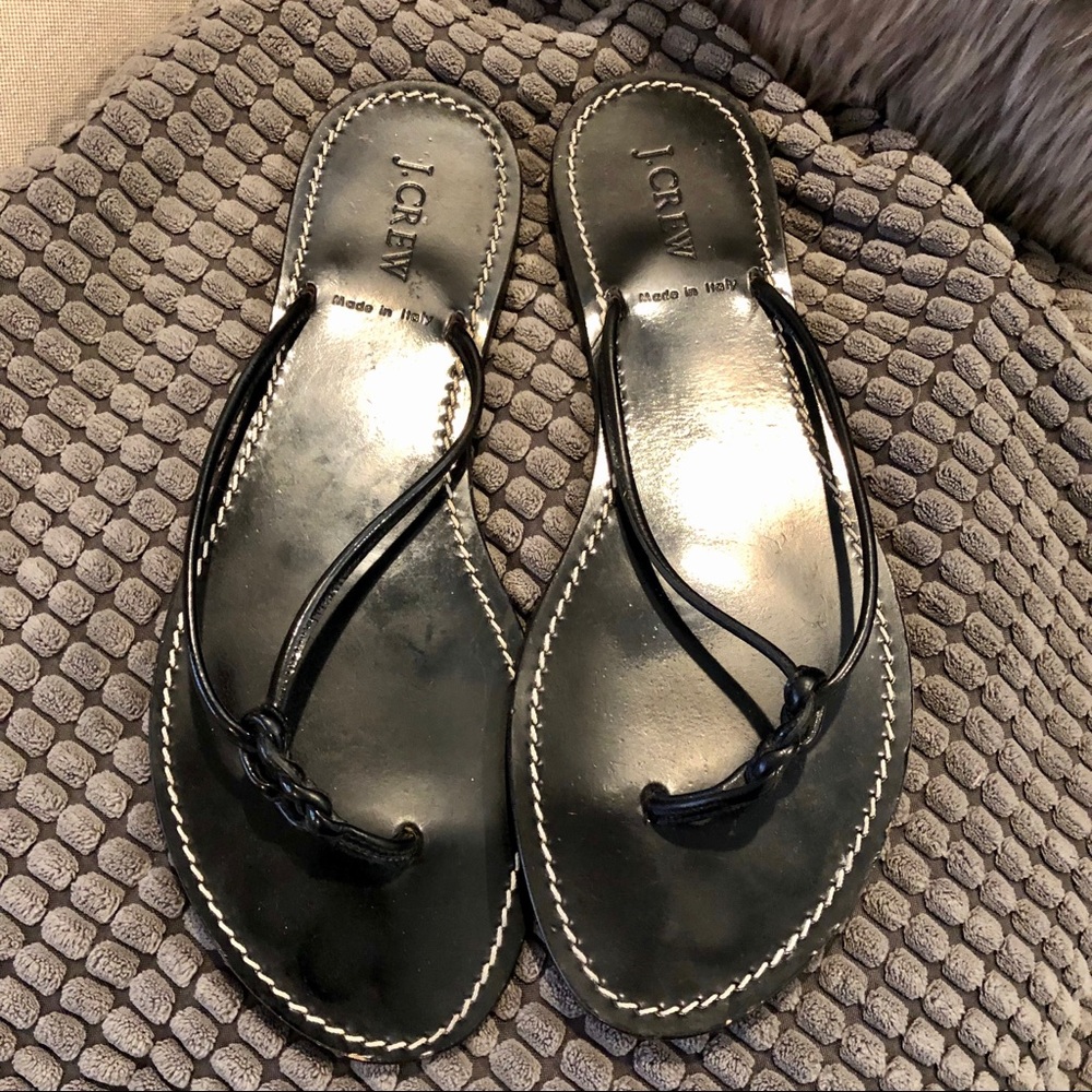 J. Crew Capri Black Leather Sandal